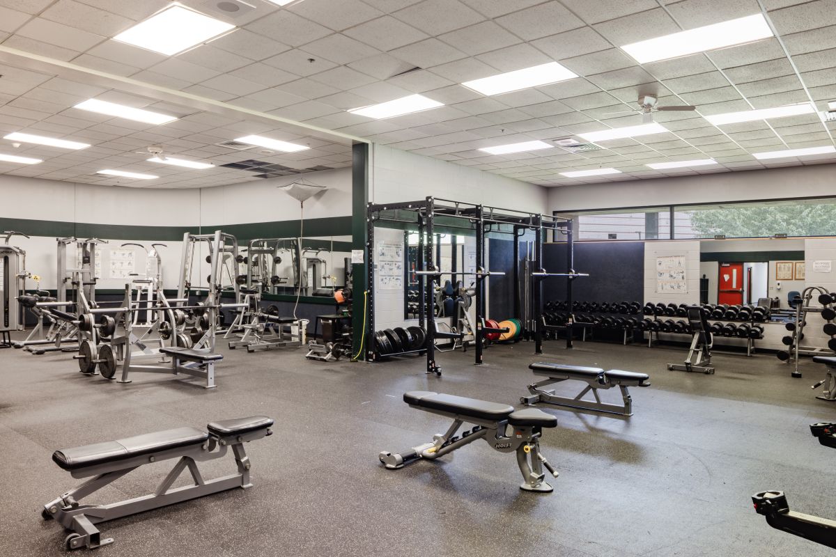 Existing fitness and weight-training room at the Chemeketa Athletic Center before renovation.